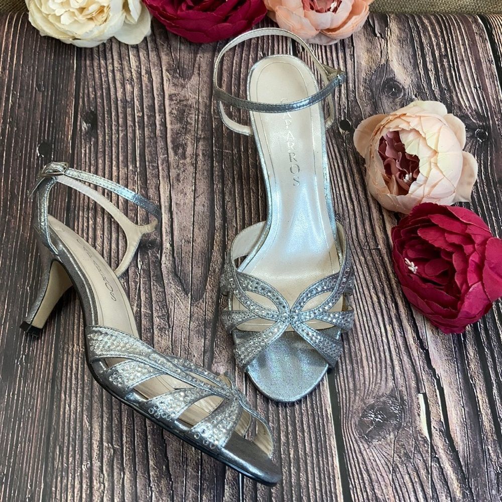 Caparros Silver Heirloom Dress Sandal 8B